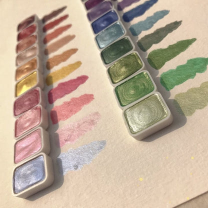 Vibrant 20 Color Shimmering Watercolor Paint Set - Halri