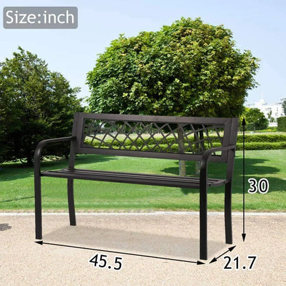 Comfortable Outdoor Bench with Backrest for Patio