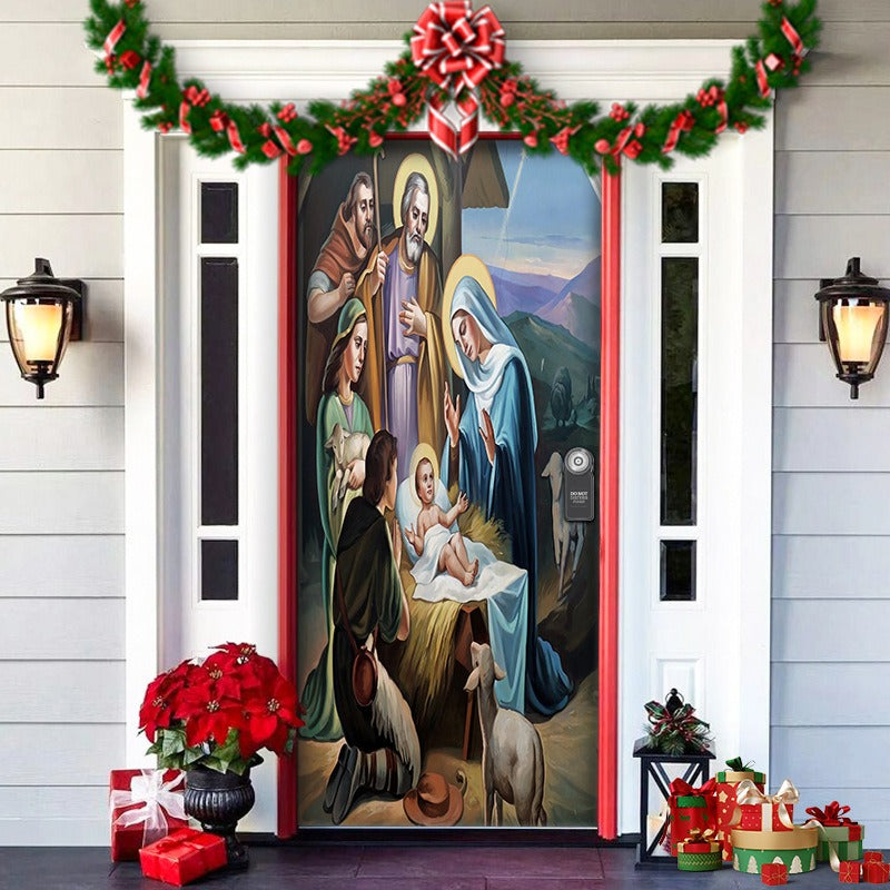 Spooky Christmas Yard Decor Elves Door Wrap