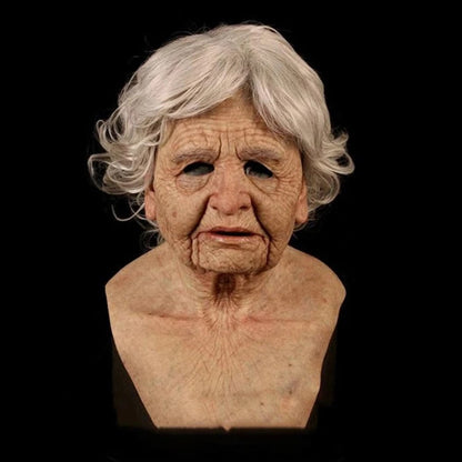 Scary Old Man Halloween Mask Costume