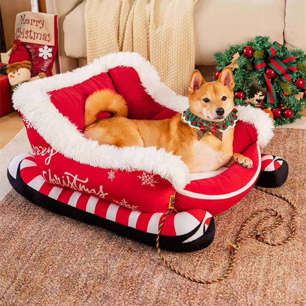 Warm Plush Dog Bed for Winter Sleep