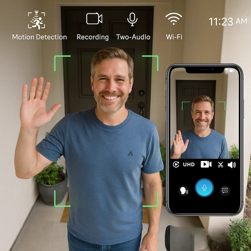 Smart Wi-Fi Doorbell Camera with HD Video and Motion Detection