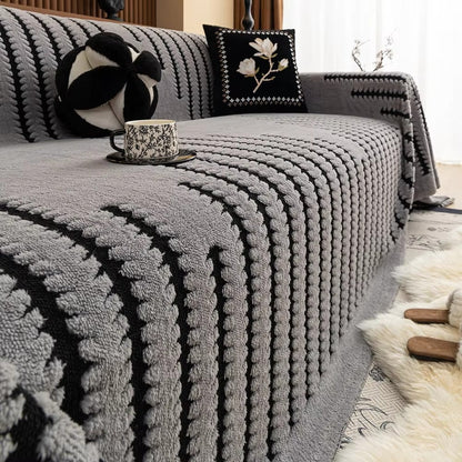 Soft Sofa Cover Cozy Fleece with Classic Pattern