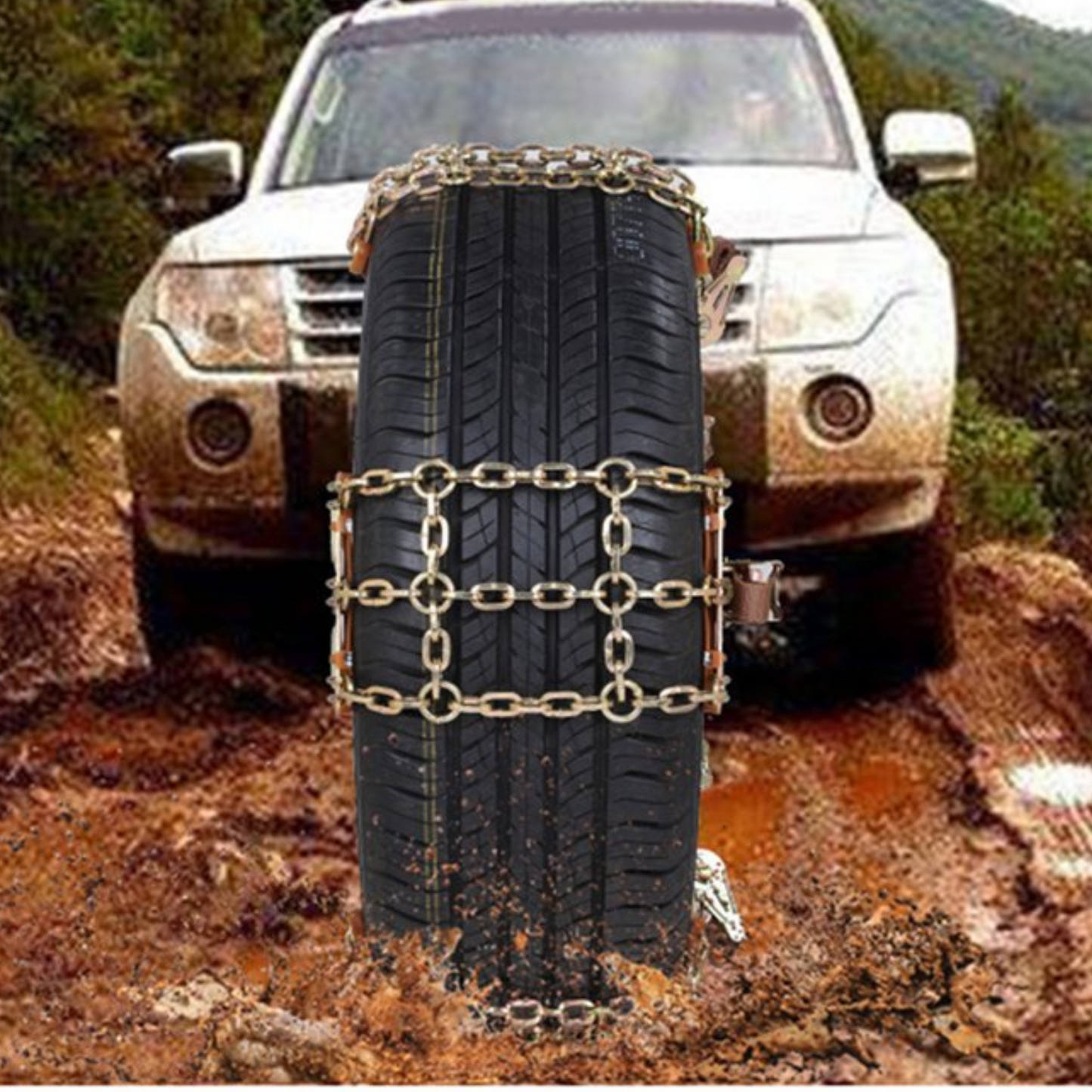 Premium Snow Tire Chains for Trucks and SUVs 8 Piece Set