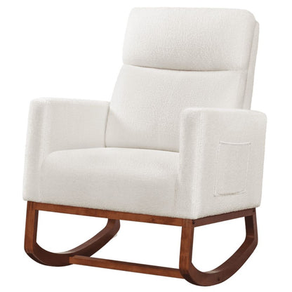 Padded Wooden Outdoor Rocking Chair