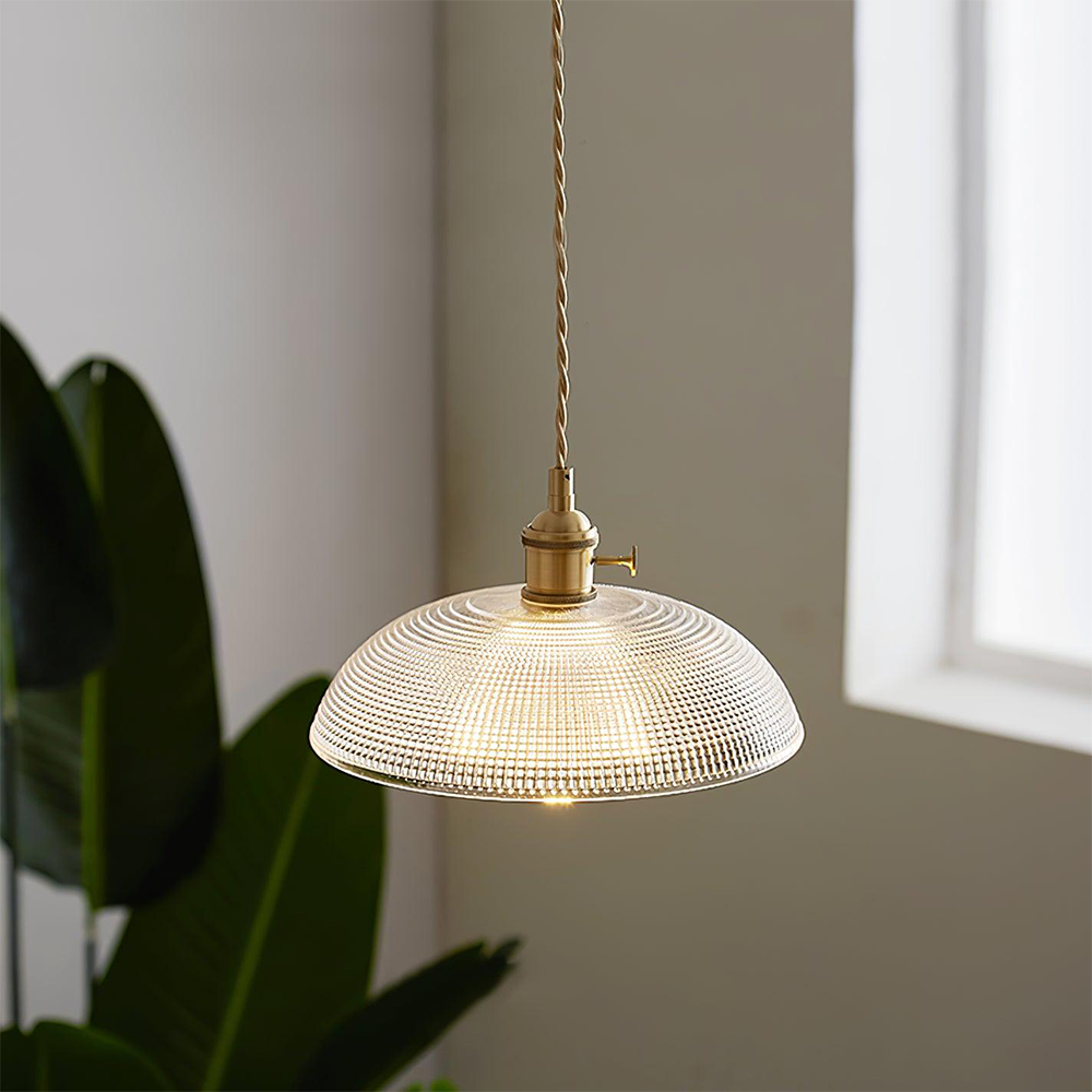 Simple Vintage Glass Floral Hanging Lamp