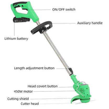 Efficient Cordless Electric String Trimmer - Lawn Cutter