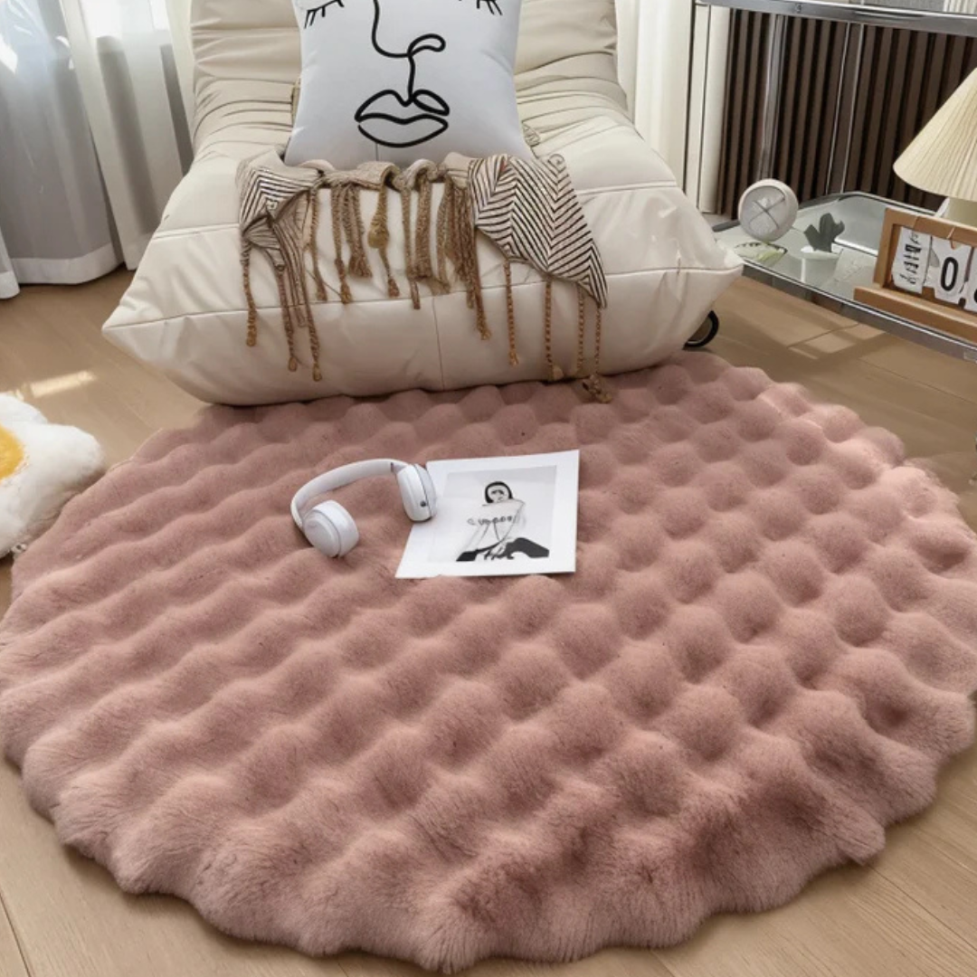 Plush Round Fleece Rug 90x90cm