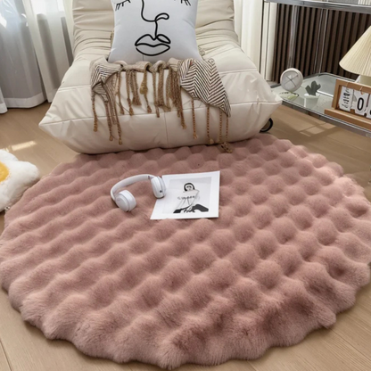 Plush Round Fleece Rug 90x90cm