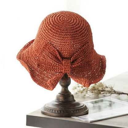 Classic Foldable Summer Hat with Ribbon