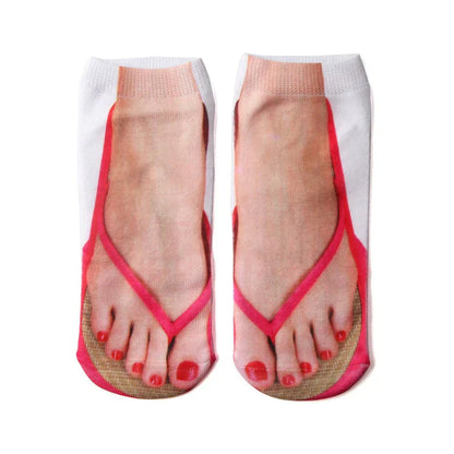 Fun Nail Pattern Crew Socks