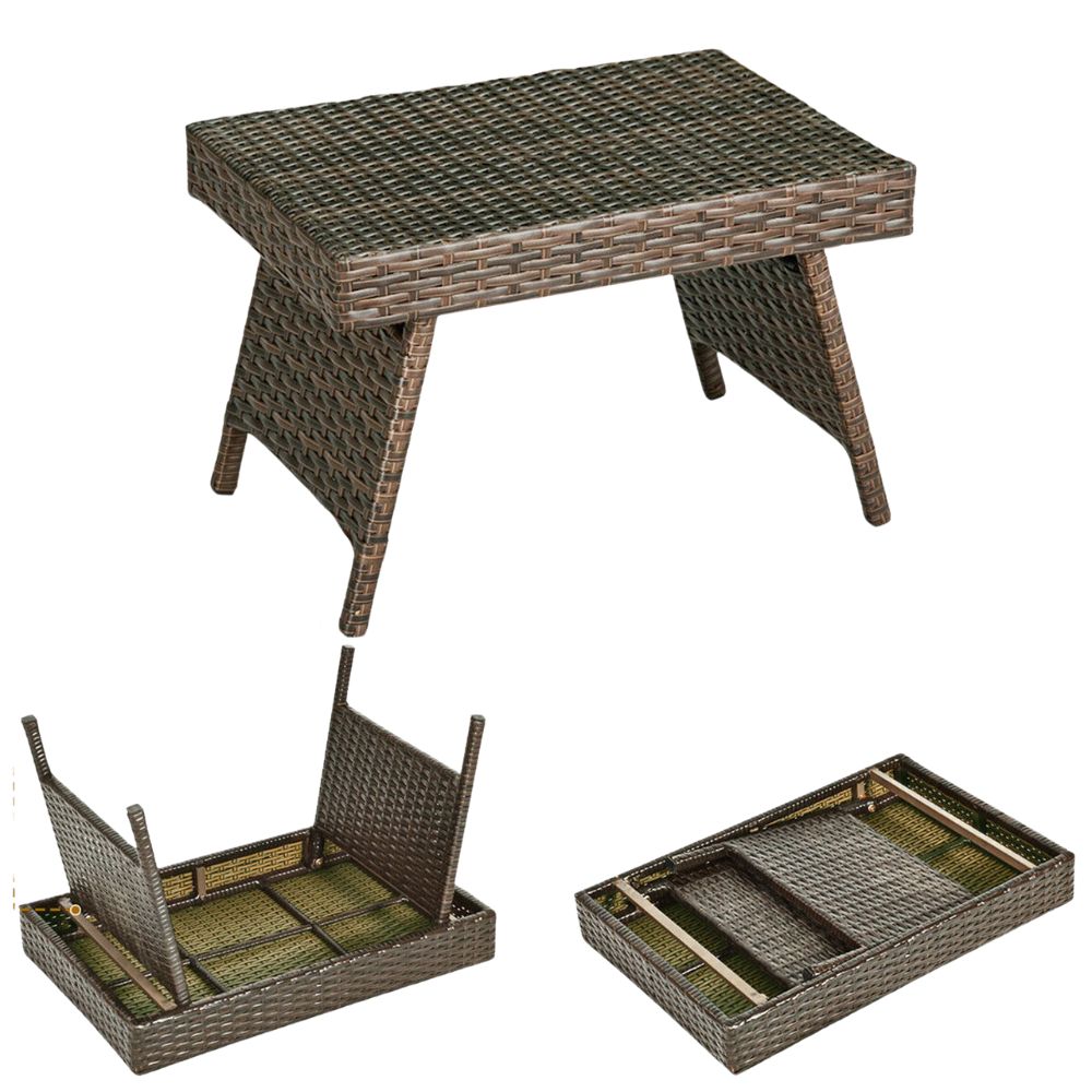 Durable Outdoor Wicker Patio Side Table