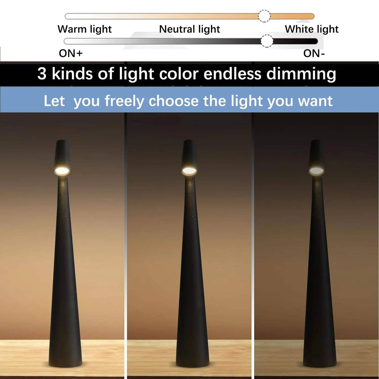 Adjustable Color Table Lamp with Touch Dimmer