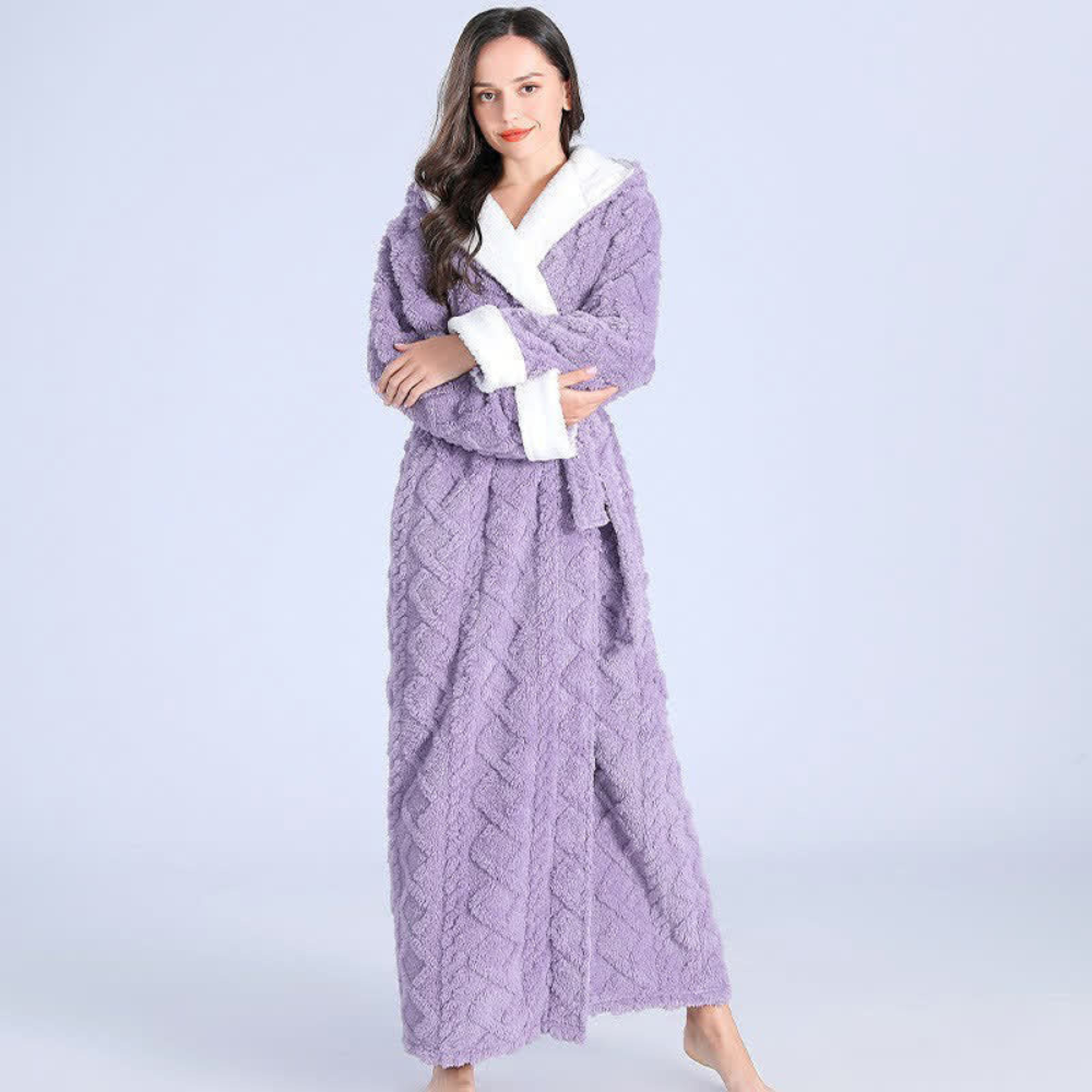 Warm Hooded Robe with Water Resistant Cozy Design - Halri