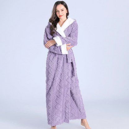 Warm Hooded Robe with Water Resistant Cozy Design - Halri
