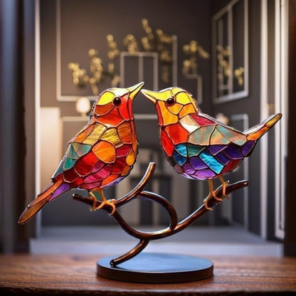 Glarefusion Chic Acrylic Painted Bird Table Decoration