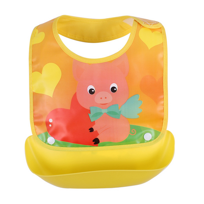 Easy Clean Baby Bib with Crumb Tray - Waterproof Feeding Bib