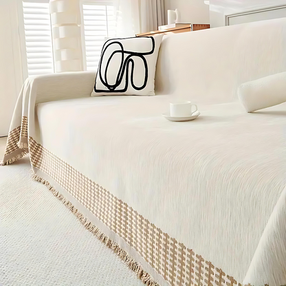 Stylish Sofa Throw Blanket with Fringe