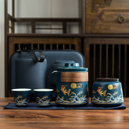 Portable Tea Set in a Compact Design