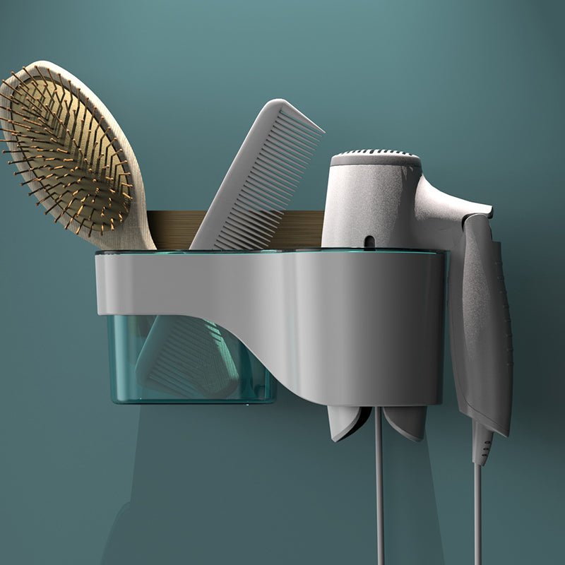 Space-Saving Bathroom Shelf with Hair Dryer Holder