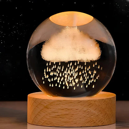 Glowing Glass Ball Table Lamp Modern Home Lighting