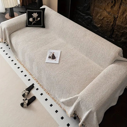 Stylish Herringbone Sofa Protector Waterproof Fabric Cover