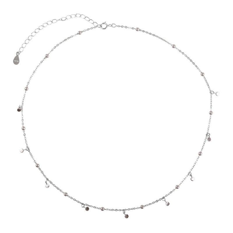 Simple Sterling Silver Chain Choker Necklace