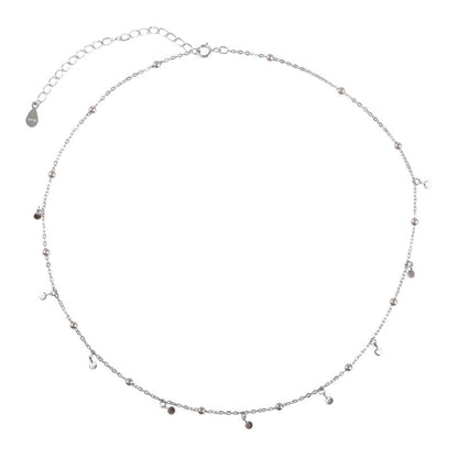 Simple Sterling Silver Chain Choker Necklace
