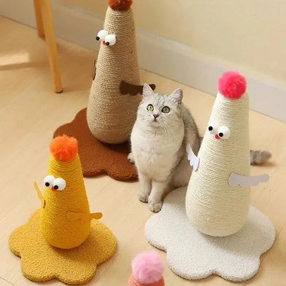 Fun Cat Scratcher with Colorful Chicken Theme