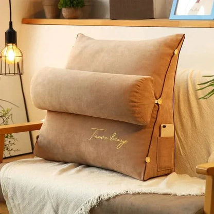 Contour Back Support Cushion with Built-In Neck Rest