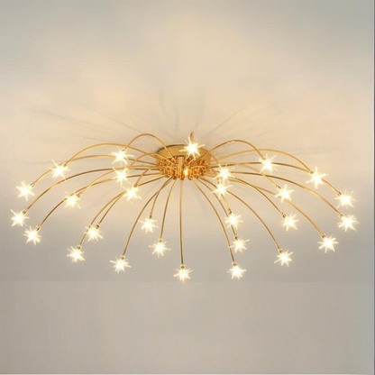 Luxury Chrome Glass Semi Flush Ceiling Light