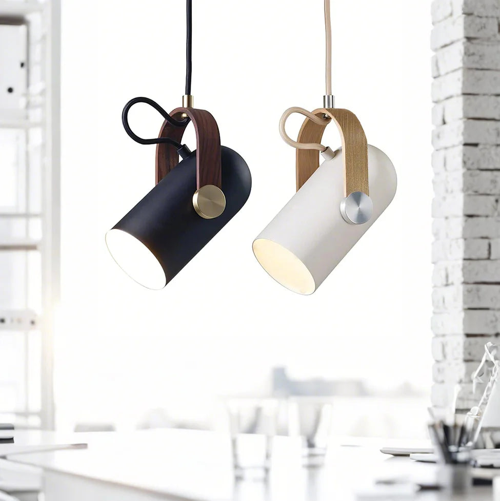 Contemporary Adjustable Wood Pendant Lamp - Halri