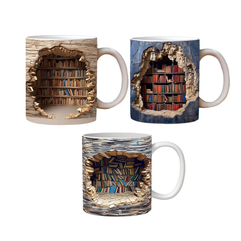 Colorful Bookshelf Design Mug