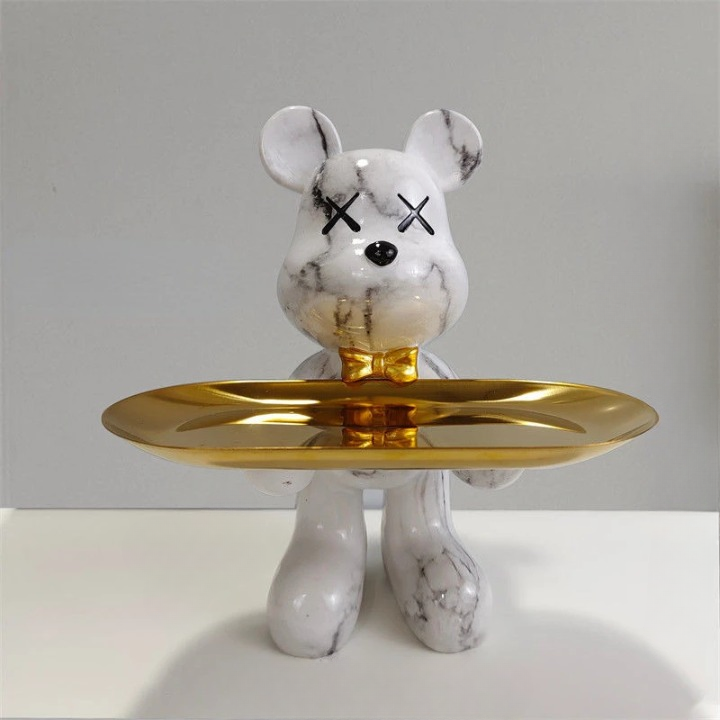 Cute Bear Figurine Serving Tray