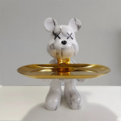 Cute Bear Figurine Serving Tray