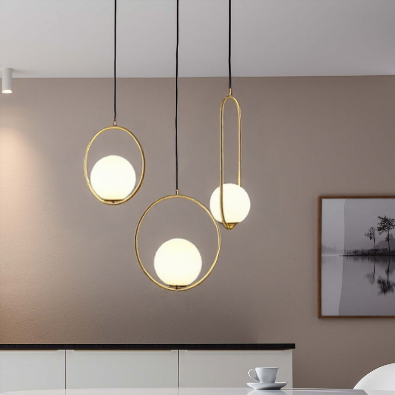 Glarefusion Modern Frosted Glass Ball Chandelier