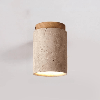 Elegant Travertine Ceiling Lamp Soft Ambient Lighting