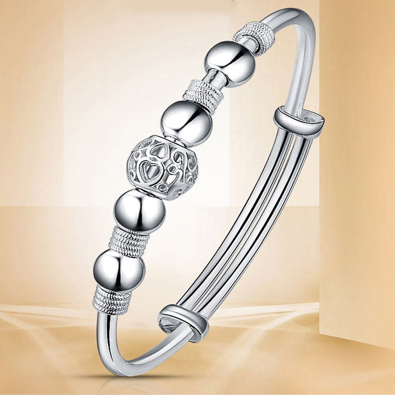 Shiny Silver Good Luck Charm Bracelet
