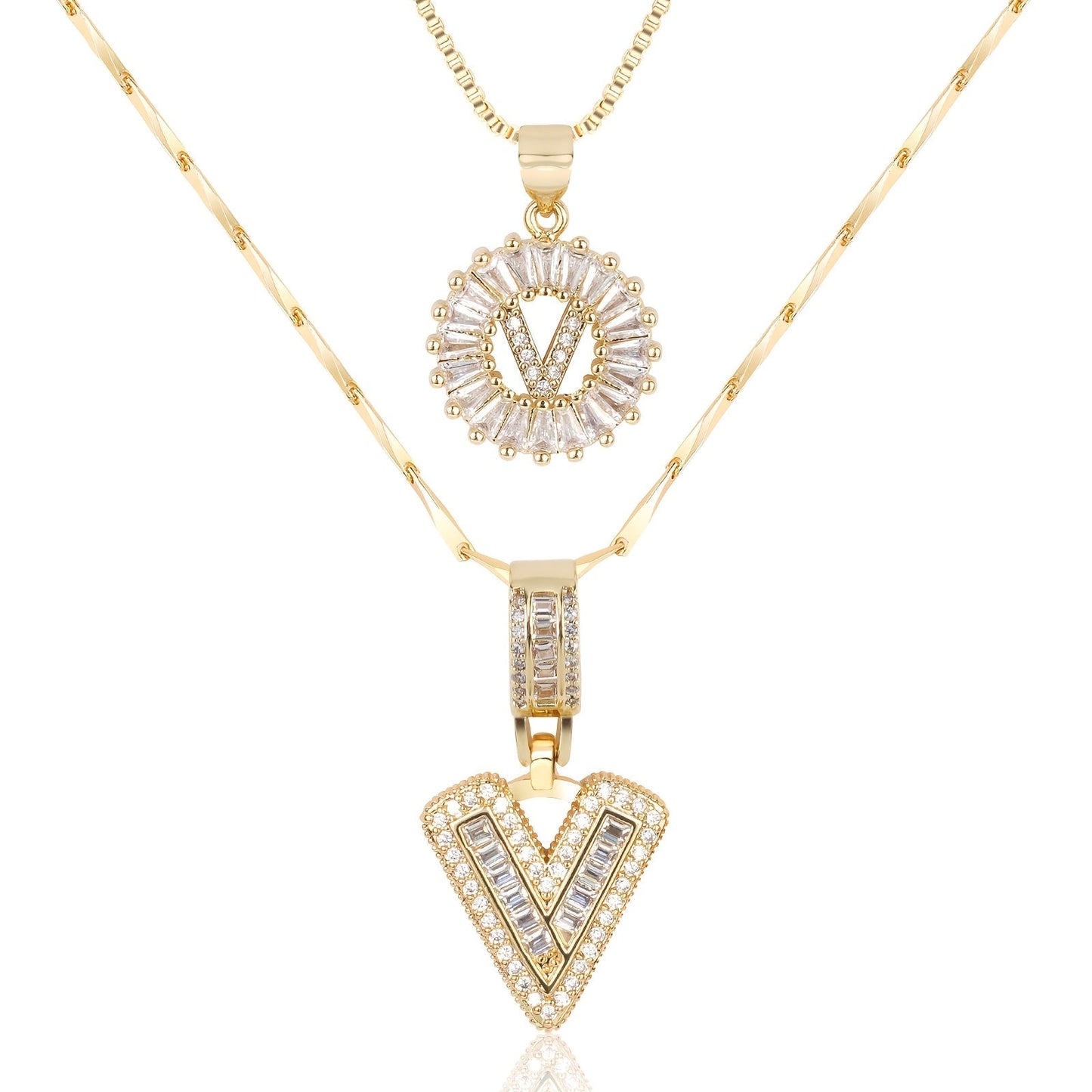 Personalized 14k Gold Initial Diamond Pendants