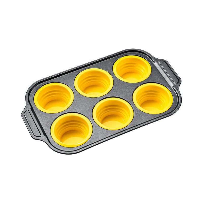 Non-Stick Silicone Muffin Pan with Strong Metal Base