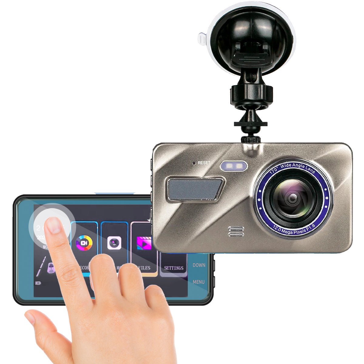 HD Car Dash Cam with Night Vision and Rear Camera