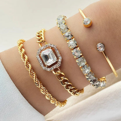 Sparkling 4pc Diamond Glitter Bracelet Set - Halri
