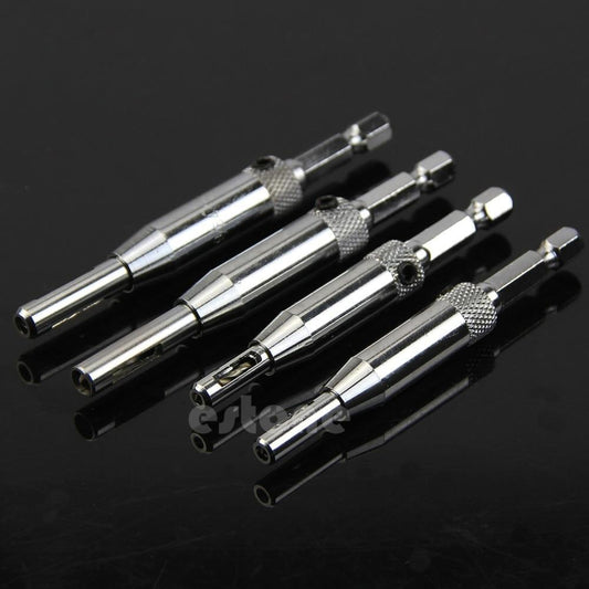Accurate Self-Centering Drill Bits 4-Piece Hinge Drilling Set - Halri