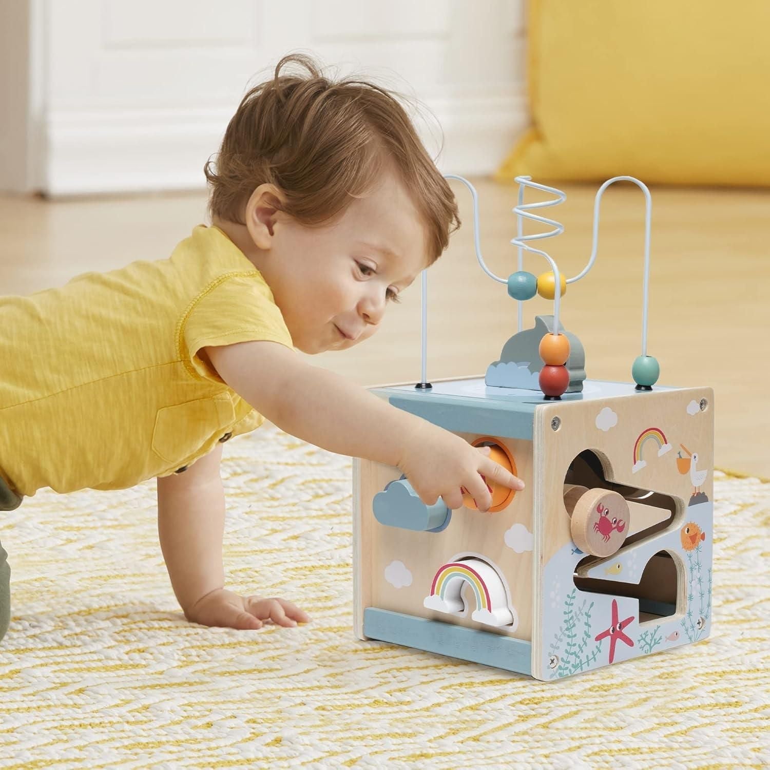 Classic Wooden Learning Cube Toy for Kids 1 Year+ - Halri
