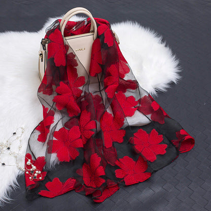 Elegant Lightweight Scarf with Floral Pattern