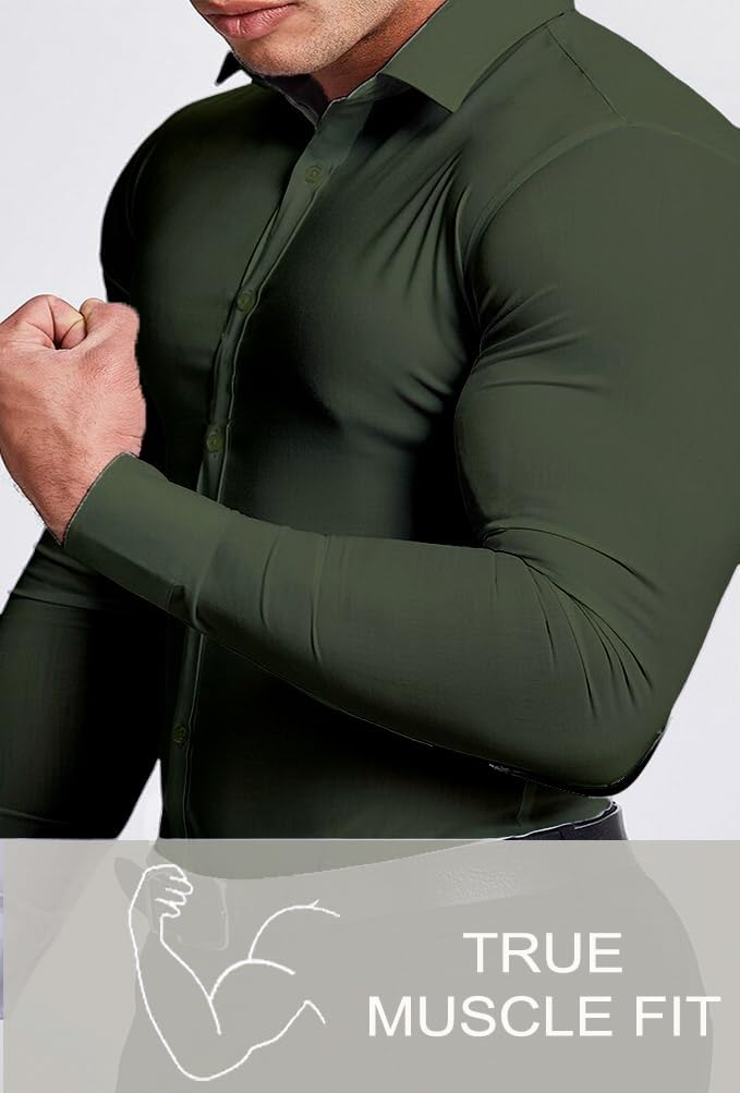 Comfortable Fit Mens Stretch Dress Shirt