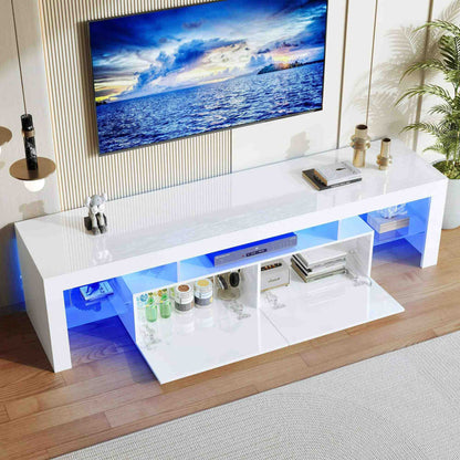 Modern TV Table with Colorful LED Lighting - Halri