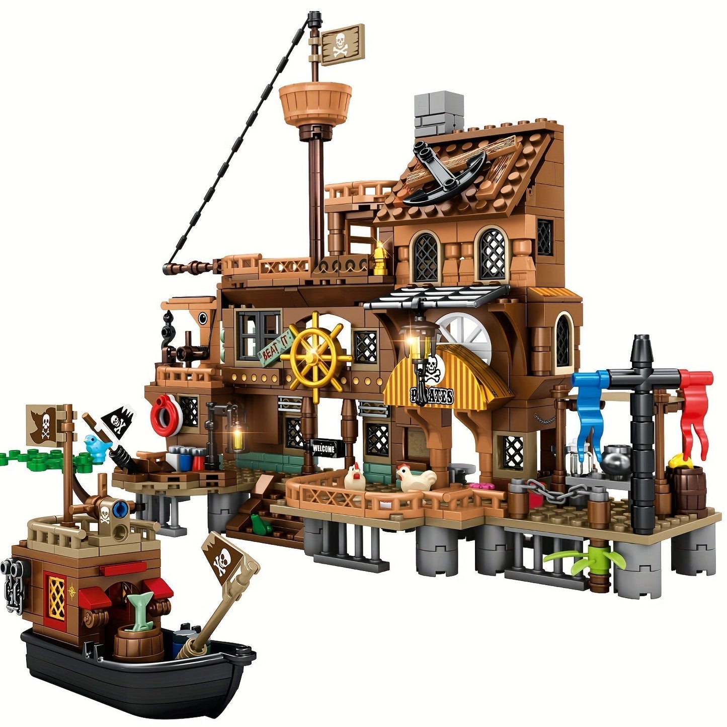 Fun Pirate Castle Building Play Set for Kids - Halri
