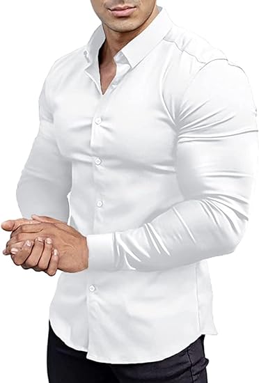 Comfortable Fit Mens Stretch Dress Shirt