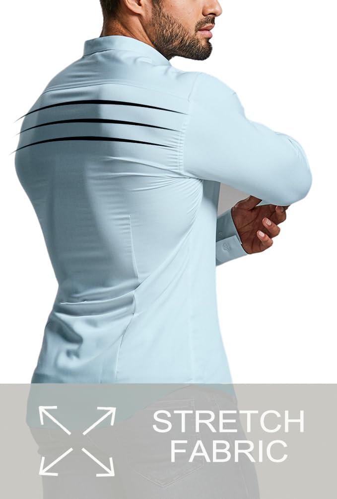 Comfortable Fit Mens Stretch Dress Shirt